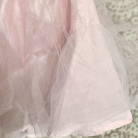 Girls Pink Dress White Lace Overlay Size 3T Tulle Lined Nannette Sleeveless - Picture 14 of 14
